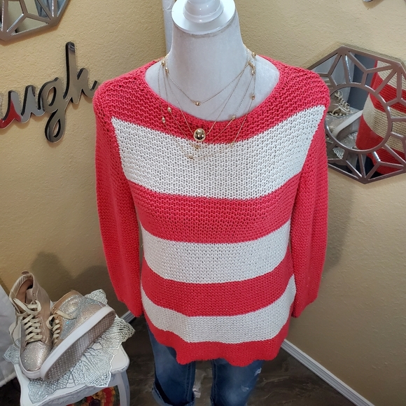 Chico's Wide Striped Sweater sz 0 - Picture 2 of 11